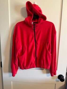 No Boundaries Red Hooded Fleece Jacket